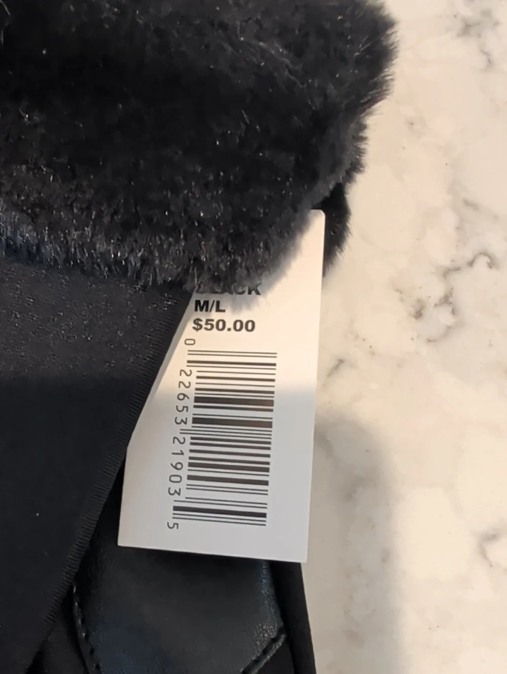 Nwt Black Faux Fur Cuff Women's Gloves